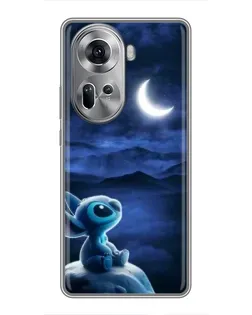 Чехол для OPPO Reno 11 5G с картинкой «Лунная ночь Стича»