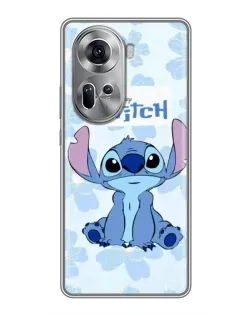 Чехол для OPPO Reno 11 5G с картинкой «Stitch среди цветов»