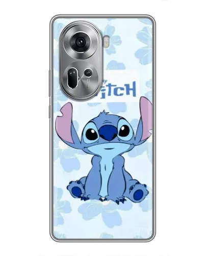 Чехол для OPPO Reno 11 5G с картинкой «Stitch среди цветов»
