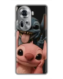 Чехол для OPPO Reno 11 5G с картинкой «Стич и Ангел»