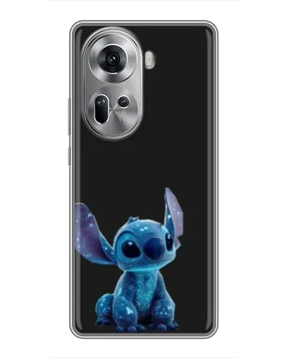 Чехол для OPPO Reno 11 5G с картинкой «Стич на черном»