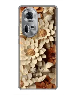 Чехол для OPPO Reno 11 5G с картинкой «Бежевый флористический декор» Чехол для OPPO Reno 11 5G с картинкой «Бежевый флористический декор»
