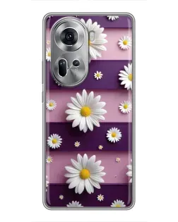 Чехол для OPPO Reno 11 5G с картинкой «Ромашки на фиолетовом» Чехол для OPPO Reno 11 5G с картинкой «Ромашки на фиолетовом»