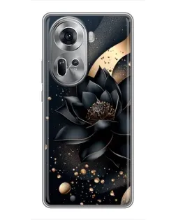 Чехол для OPPO Reno 11 5G с картинкой «Черный лотос» Чехол для OPPO Reno 11 5G с картинкой «Черный лотос»