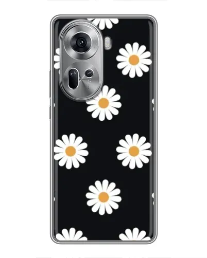 Чехол для OPPO Reno 11 5G с картинкой «Ромашки на черном» Чехол для OPPO Reno 11 5G с картинкой «Ромашки на черном»