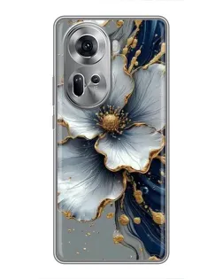 Чехол для OPPO Reno 11 5G с картинкой «Белый цветок и золотой флюид» Чехол для OPPO Reno 11 5G с картинкой «Белый цветок и золотой флюид»