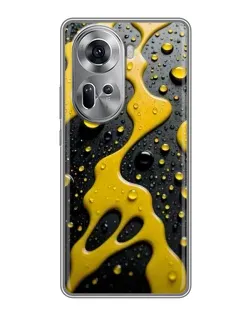 Чехол для OPPO Reno 11 5G с картинкой «Жидкое желтое золото»