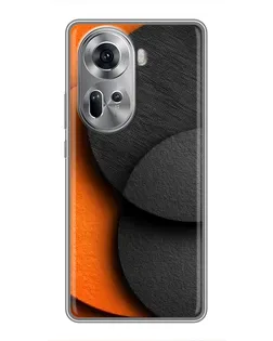 Чехол для OPPO Reno 11 5G с картинкой «Геометрия оранжевых кругов»