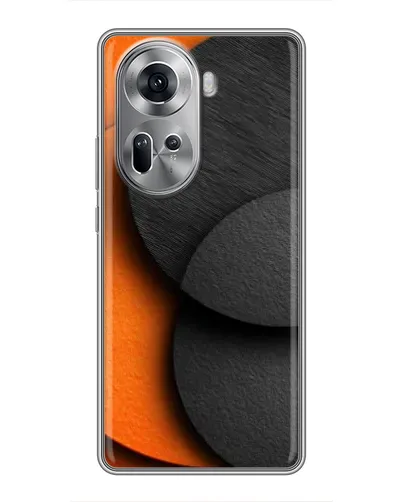 Чехол для OPPO Reno 11 5G с картинкой «Геометрия оранжевых кругов»