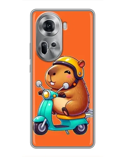 Чехол для OPPO Reno 11 5G с картинкой «Капибара на скутере» Чехол для OPPO Reno 11 5G с картинкой «Капибара на скутере»
