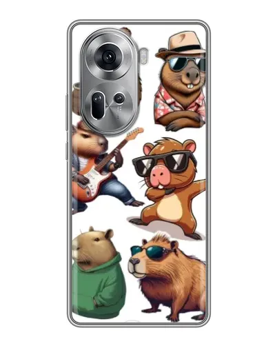 Чехол для OPPO Reno 11 5G с картинкой «Крутые капибары музыканты» Чехол для OPPO Reno 11 5G с картинкой «Крутые капибары музыканты»