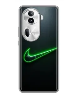 Чехол для OPPO Reno 11 Pro 5G с картинкой «Неоновый контур Nike»