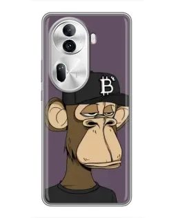 Чехол для OPPO Reno 11 Pro 5G с картинкой «Bored Ape в кепке»
