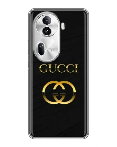 Чехол для OPPO Reno 11 Pro 5G с картинкой «Золотой логотип Gucci»