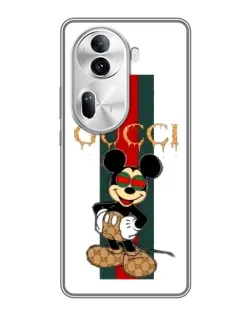 Чехол для OPPO Reno 11 Pro 5G с картинкой «Микки Маус Gucci — полосы» Чехол для OPPO Reno 11 Pro 5G с картинкой «Микки Маус Gucci — полосы»