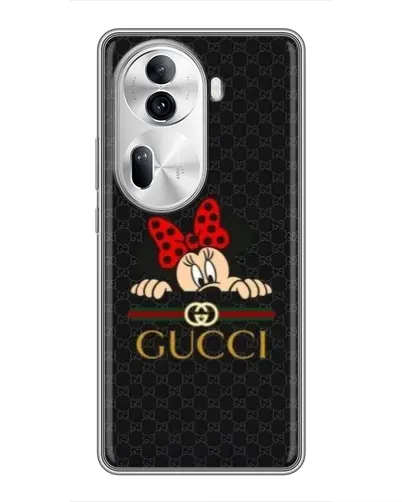 Чехол для OPPO Reno 11 Pro 5G с картинкой «Минни Маус Gucci — черный»