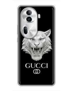 Чехол для OPPO Reno 11 Pro 5G с картинкой «Gucci — серебряный лев» Чехол для OPPO Reno 11 Pro 5G с картинкой «Gucci — серебряный лев»