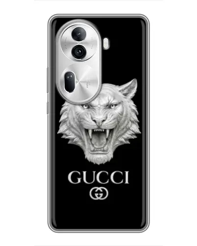Чехол для OPPO Reno 11 Pro 5G с картинкой «Gucci — серебряный лев» Чехол для OPPO Reno 11 Pro 5G с картинкой «Gucci — серебряный лев»