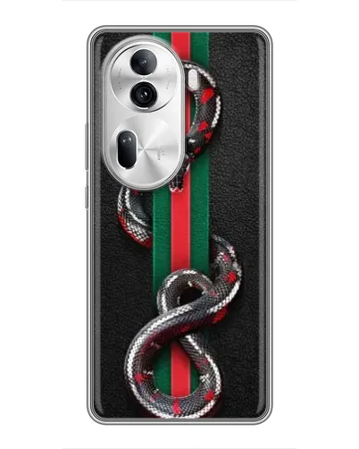 Чехол для OPPO Reno 11 Pro 5G с картинкой «Gucci — змея на полосе» Чехол для OPPO Reno 11 Pro 5G с картинкой «Gucci — змея на полосе»