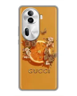 Чехол для OPPO Reno 11 Pro 5G с картинкой «Gucci — золотые бабочки» Чехол для OPPO Reno 11 Pro 5G с картинкой «Gucci — золотые бабочки»