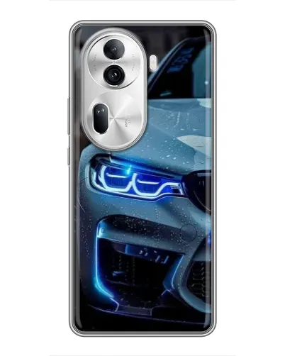 Чехол для OPPO Reno 11 Pro 5G с картинкой «Взгляд BMW с синими фарами»
