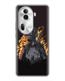 Чехол для OPPO Reno 11 Pro 5G с картинкой «PUBG — огненный силуэт» Чехол для OPPO Reno 11 Pro 5G с картинкой «PUBG — огненный силуэт»
