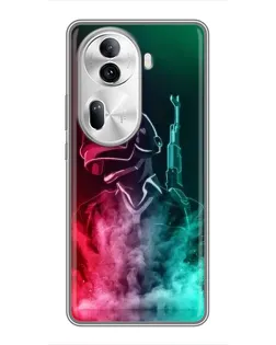 Чехол для OPPO Reno 11 Pro 5G с картинкой «PUBG — огненный воин» Чехол для OPPO Reno 11 Pro 5G с картинкой «PUBG — огненный воин»