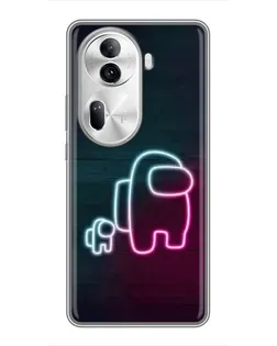 Чехол для OPPO Reno 11 Pro 5G с картинкой «Among Us неон-арт» Чехол для OPPO Reno 11 Pro 5G с картинкой «Among Us неон-арт»