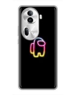 Чехол для OPPO Reno 11 Pro 5G с картинкой «Among Us градиент» Чехол для OPPO Reno 11 Pro 5G с картинкой «Among Us градиент»