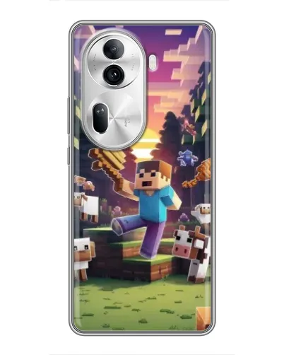 Чехол для OPPO Reno 11 Pro 5G с картинкой «Стив на ферме»