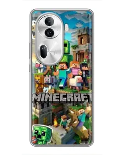 Чехол для OPPO Reno 11 Pro 5G с картинкой «Замок Minecraft»