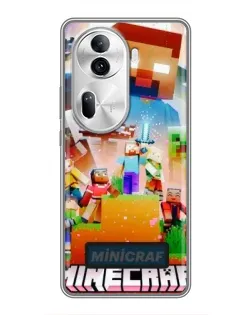 Чехол для OPPO Reno 11 Pro 5G с картинкой «Minecraft герои игры»