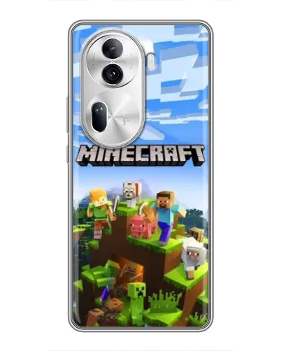 Чехол для OPPO Reno 11 Pro 5G с картинкой «Minecraft классический мир»