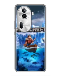 Чехол для OPPO Reno 11 Pro 5G с картинкой «Minecraft ледяной мир»
