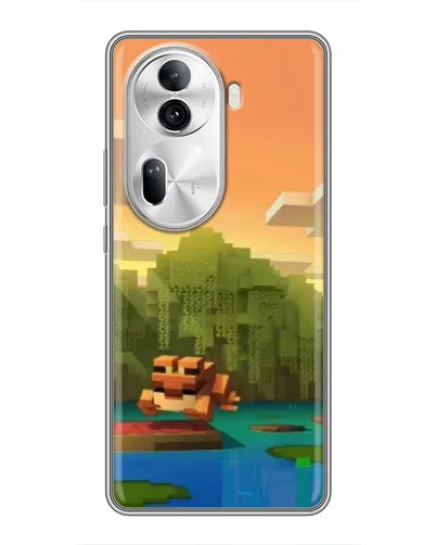 Чехол для OPPO Reno 11 Pro 5G с картинкой «Майнкрафт закат солнца»