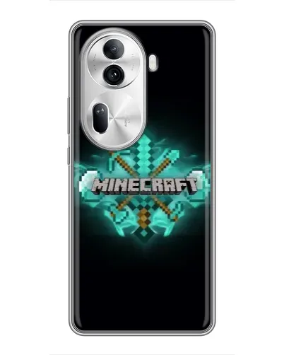 Чехол для OPPO Reno 11 Pro 5G с картинкой «Minecraft Diamond лого»