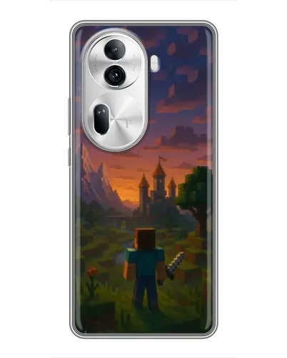 Чехол для OPPO Reno 11 Pro 5G с картинкой «Стив у башни»