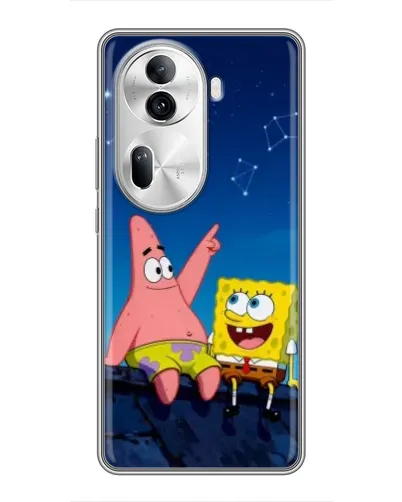 Чехол для OPPO Reno 11 Pro 5G с картинкой «Губка Боб и Патрик ночью» Чехол для OPPO Reno 11 Pro 5G с картинкой «Губка Боб и Патрик ночью»