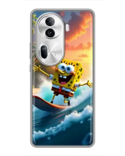 Чехол для OPPO Reno 11 Pro 5G с картинкой «Губка Боб серфингист» Чехол для OPPO Reno 11 Pro 5G с картинкой «Губка Боб серфингист»