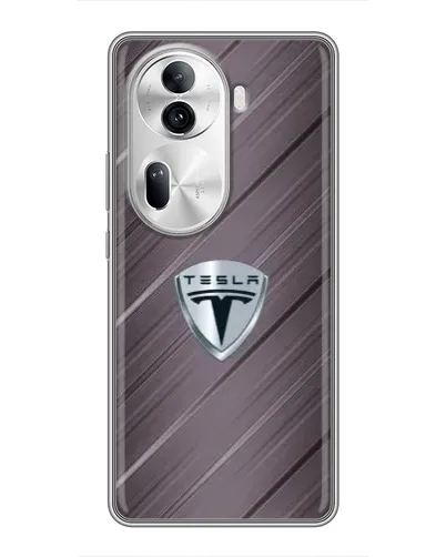 Чехол для OPPO Reno 11 Pro 5G с картинкой «Металлическая текстура Tesla»