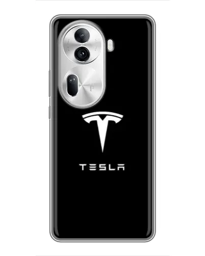Чехол для OPPO Reno 11 Pro 5G с картинкой «Tesla White Logo»