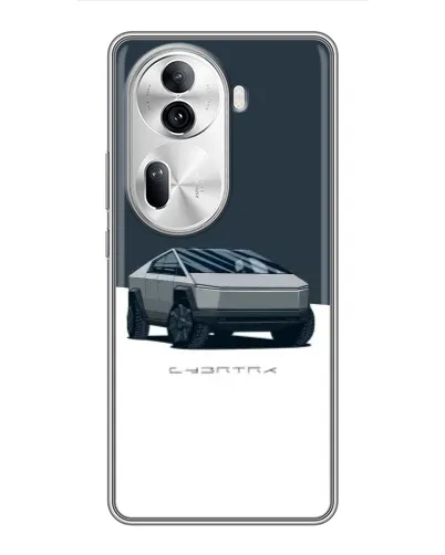 Чехол для OPPO Reno 11 Pro 5G с картинкой «Серебристый Cybertruck Tesla»