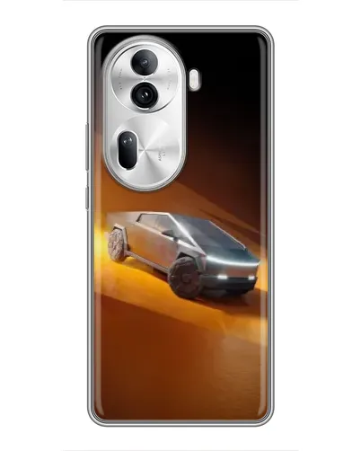 Чехол для OPPO Reno 11 Pro 5G с картинкой «Cybertruck в пустыне»