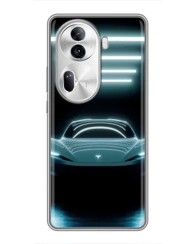 Чехол для OPPO Reno 11 Pro 5G с картинкой «Tesla в неоне»