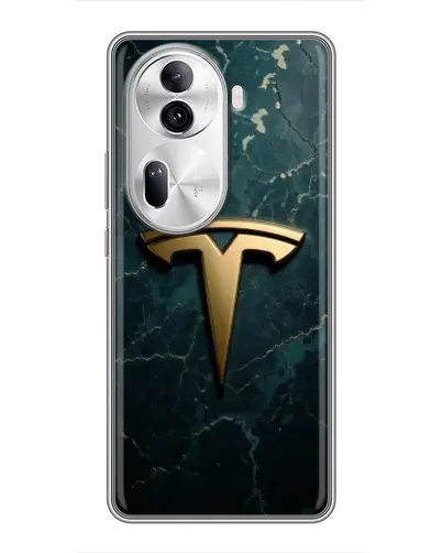 Чехол для OPPO Reno 11 Pro 5G с картинкой «Мраморная Tesla Gold»