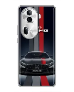 Чехол для OPPO Reno 11 Pro 5G с картинкой «Mercedes — белый карбон»