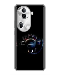 Чехол для OPPO Reno 11 Pro 5G с картинкой «Салон Audi — руль»
