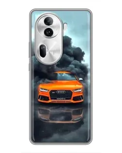 Чехол для OPPO Reno 11 Pro 5G с картинкой «Audi в облаках дыма»