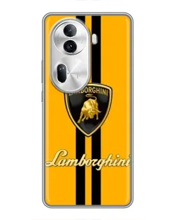 Чехол для OPPO Reno 11 Pro 5G с картинкой «Lamborghini Stripe желтый»