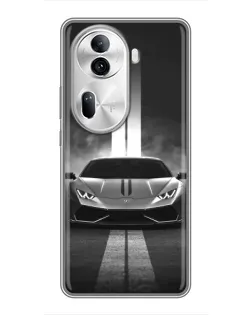 Чехол для OPPO Reno 11 Pro 5G с картинкой «Lamborghini симметрия дорог»